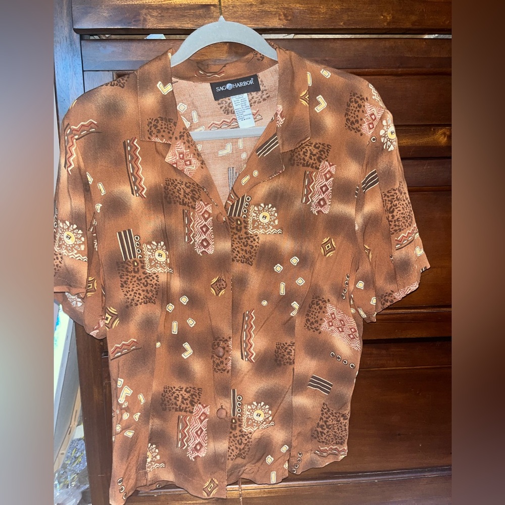 Vintage Button Short Sleeve Top